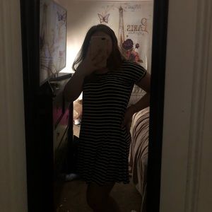 Black and white T-shirt dress